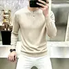 Sudadera básica casual transfronteriza nueva otoño/invierno para hombre, con bordado texturizado, corte fino y holgado, tejido transpirable, cuello redondo y mangas largas.