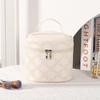 Nuevo Producto 2026 Bolsa Cosmética de PU Grabada para Mujeres, Bolsa de Almacenamiento Multifuncional Portátil para Viaje, Bolsa de Tocador Ins Moda Retro