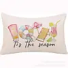 Transfronterizo Nuevo Primavera y Verano Girasol Coche Helado Flor Lino Estampado Cojín de Cintura Dormitorio Coche Decorativo Sofá