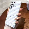 Popular en Xiaohongshu: Funda de película completa con diseño de rayas, lunares, estrellas y tema de Samsung para Galaxy S22+ funda rígida personalizada