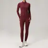 Conjunto Esportivo de Outono Inverno para Mulheres, Secagem Rápida, Respirável, Jaqueta de Manga Longa, Cintura Alta, Levanta Bumbum, para Corrida, Fitness, Ciclismo, Conjunto de Duas Peças