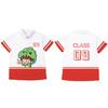 Uniforme de clase para escuela primaria con estampado de cuerpo completo, polo con cuello de solapa, estampado fijo medio, uniforme de juegos para padres e hijos de jardín de infantes, uniforme de graduación