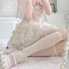 Meias de Bezerro Femininas Jk Verão Qualquer Corte Antidesfiapo Seda Branco Leite Meias Curtas Ultrafinas Seda Preta Lolita
