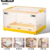 Caja de almacenamiento plegable con puerta lateral transparente para libros de estudiantes, caja de almacenamiento de libros, caja de almacenamiento de ropa gruesa, caja de almacenamiento de refrigerios