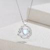 Collar Original de Plata de Ley 925 520 Estrella Luna para Mujer ins Amor Piedra Lunar Cadena Clavícula Collar Estrella Fresca Joyería