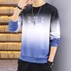 Camiseta de manga comprida masculina outono e inverno 2022 mais veludo masculino degradê outono vestimenta base interna roupas de inverno