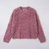 Suéter de fio mesclado 100% lã suéter de fleece escovado suéter de tricô vazado com lantejoulas nova blusa solta feminina para o início do outono