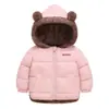 Jaqueta de Algodão Acolchoada de Inverno para Exportação, Espessada com Duplo Algodão, Estilo Curto para Meninas e Meninos Bebês, Crianças Pequenas e Jovens, com Capuz e Forro de Algodão