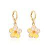 Brincos de flores de gotejamento irregular banhado a bronze australiano banhado a ouro 18K feminino INS nicho brincos frescos novo fornecimento transfronteiriço