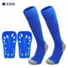 Calcetines de Fútbol con Bolsillos para Espinilleras, Juego de Dos Piezas, Suela de Toalla Engrosada, Calcetines Deportivos Antideslizantes con Cubiertas Integradas para Espinilleras, Calcetines Largos de Tubo