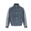 Magic Bear 2026 Nueva Chaqueta de Mezclilla Lavada con Lunares Estilo Deportivo Retro Americano Abrigo Corto de Tres Rayas