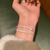 Ju parece bom! Pulseira de cobra banhada a prata de design de estilo frio Pulseira feminina de nicho banhado a prata