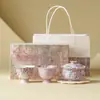 Juego de Té Wisteria Chunying Pintado a Mano de Fábrica Set Conveniente Cerámica Gaiwan Taza de Té Utensilios Especiales para Preparar Té Regalo de Inauguración