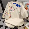 Estilo Ins Tendencia Nacional Estilo Japonés Anime Estampado Manga Corta Mujer Marca de Moda Camiseta Verano 2025 Estilo Casual Holgado Cubre Vientre Top