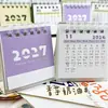 Calendario de escritorio mini 2027 minimalista con bloques de color, estilo ins, alto atractivo estético, lindo y femenino, mini calendario para estudiantes, decoración de escritorio