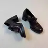 Em Estoque, Envia Imediatamente! Mocassins Retro de Bico Redondo com Salto Bloco Silencioso de 8cm e Laço Simples para Mulheres