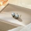 Pendientes de Plata de Ley S999 con Perlas Francesas para Mujer Otoño e Invierno Diseño de Nicho Pendientes de Sentido Avanzado Pendientes Nuevas Explosiones