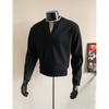 Sudadera Falsa de Dos Piezas Otoño 2025 Nueva Camiseta de Fondo de Manga Larga para Hombre Cuello Redondo Talla Grande Moda Casual Chaqueta Sudadera