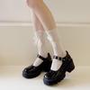 Estilo balé jk orelha de madeira japonesa oco tubo fino meias lolita pilha branca meias rendas meias de bezerro