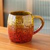 Taza de cerámica de gran valor estético para parejas, taza de agua de gran capacidad, taza de café de nicho, taza de barril de vino con cambio de horno creativo