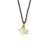 Colar vintage Vietnã ouro de areia esmalte colorido pingente de unicórnio feminino pequeno fresco não desbota por muito tempo joias atacado