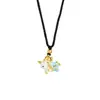 Nuevo Collar de Oro Arena Vietnamita Cadena de Clavícula de Unicornio con Goteo de Aceite Soñador Joyería para Mujer Versátil Chapado en Cobre Dorado Libre de Decoloración a Largo Plazo