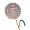 Ventoinha Redonda de Bordado Dupla Face de Suzhou com Borda Envolvida em Seda, Ventoinha Especial para Dança Hanfu Estilo Antigo Cheongsam, Ventoinha Artesanal Clássica