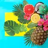 Folhas de Tartaruga Simuladas Pontilhadas Suprimentos para Decoração de Feriado Havaiano Folhas de Seda Parede de Fundo de Casamento Acessórios de Plantas Verdes