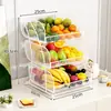 Tigela de Frutas Multicamadas para Casa, Cesta de Frutas para Mesa de Centro da Sala de Estar, Prato de Exibição para Armazenamento de Lanches Doces na Mesa de Jantar