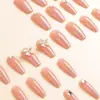 Unhas Wearable Artesanais Transfronteiriças, Diamantes de Laço, Manicure Pura Desejo, Unhas Acabadas de Alto Padrão, Adesivos de Unhas Postiças Brilhantes Atacado