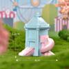 Novo playground micro paisagem jardinagem DIY bolo decoração acessórios roda gigante deslizar cavalo de Tróia ornamentos de resina