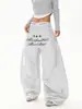 Pantalones de Paracaidista Casuales de Pierna Ancha, Simples y Sueltos, Estilo Workwear, con Estampado de Letras Americanas y Pliegues, Marca de Moda para Otoño e Invierno, para Mujeres y Hombres