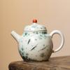 Color bajo cubierta pintado a mano ceniza de planta pez jugando tetera de cerámica taza de té tazón retro de alta calidad juego de té kung fu regalo