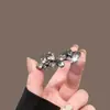 Grampo de Cabelo Elegante com Pérolas para Mulheres, Presilha de Metal com Laço Preto, Presilha Lateral de Alto Padrão, Presilha para Franja, Simples Presilha Bico de Pato