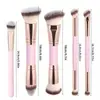 Novo produto transfronteiriço: Conjunto de 5 pincéis de maquiagem de dupla face, pincel para base e blush, pincel para contorno com cerdas macias, conjunto de pincéis de maquiagem