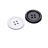Botones de resina de cuatro ojales de borde fino para ropa, pantalones, trajes, camisas, pantalones, botones negros y blancos, botones, Jinda