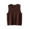Chaleco de Cachemir para Mujer 100% Cachemir Puro Más Fácil de Combinar Casual Color Sólido Casual Cuello Redondo Jersey de Punto