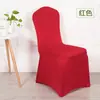Fundas Elásticas Rojas y Blancas para Sillas de Restaurantes, Banquetes y Hoteles, Cobertura Total, a Prueba de Polvo, Fundas para Sillas de Boda, Fundas de Taburete de una Pieza