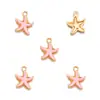 Estrella de Mar de Goteo de Aceite Aleación Accesorios para Joyería DIY Pulsera Multicolor con Goteo de Aceite Colgante de Collar W237