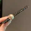 Presilha de Cabelo de Luxo com Pérolas e Strass, Presilha Bico de Pato Retro de Luxo Leve, Presilha para Franja Lateral da Testa, Grampo de Cabelo Versátil da Moda