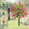 Estacas de Suelo Artificiales Verdes de Venta Caliente en Amazon Transfronterizas en Stock con Eucalipto Violeta para Decoración Exterior