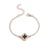 Comercio Exterior Transfronterizo Joyería Pulsera de Trébol de Cuatro Hojas para Mujer Estilo Japonés y Coreano Joyería de Diamantes Accesorios de Pulsera Pulsera para Mujer