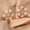 Nuevos y Deslumbrantes Pendientes de Perla y Circonia Serie Fuegos Artificiales para Mujer, Pendientes de Gama Alta de Nicho Modernos y Elegantes