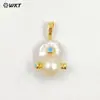 WT-MP138 Forma Irregular Natural Color Perla Barroca Zirconia Incrustada Pendientes Collar Colgante Pequeño