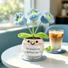 Muñecas de plantas tejidas a mano transfronterizas, decoraciones de plantas tejidas, flores artificiales de ganchillo para fiestas