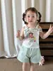 Ropa Infantil Yinco Pantalones para Niñas Verano Estilo Delgado 2026 Algodón Puro Casual Pantalones de Pierna Ancha para Niños Shorts para Bebés Clase A