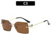 Nuevas Gafas de Sol Cuadradas Sin Montura Moda Transfronteriza Europeas y Americanas Tendencia Ins Celebridad de Internet Gafas de Sol de Verano