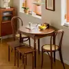 Mesa Redonda Retráctil Estilo Francés de Mediados de Siglo Toda de Madera Maciza Mesa de Comedor Oval Plegable Mesa Retro para Apartamento Pequeño Mesa de Comedor