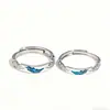 Anillo de plata pura s999 mariposa azul sueño para mujer, anillo de nicho de alta gama para pareja, anillo ajustable de lujo ligero, regalo para novia