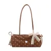 Bolso de axila de moda estilo coreano para mujer, bolso de nuevo estilo con lazo de lunares, bolso baguette, bolso de hombro único con temperamento de moda, bolso de mano